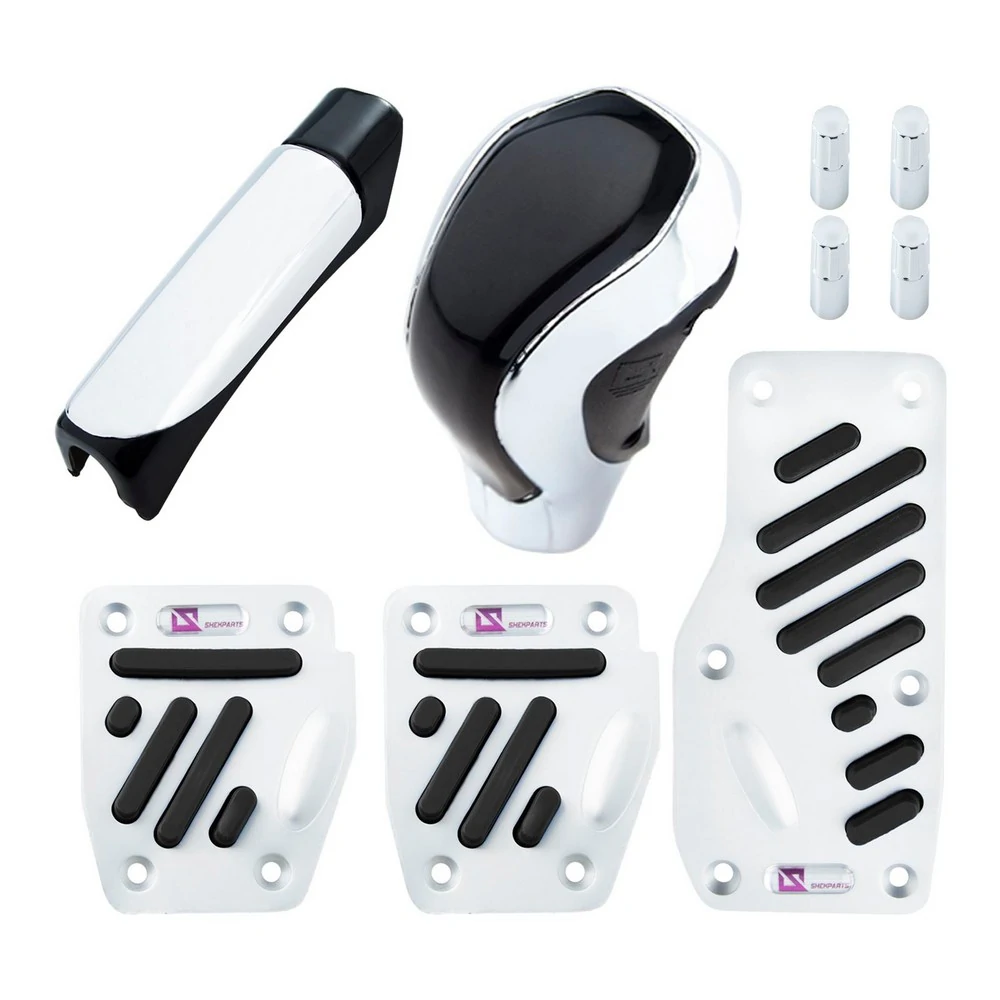 Kit Pedaleira Modelo Sport com Bola Câmbio e Manopla do Freio de Mão Preta - SHEK PARTS 21002