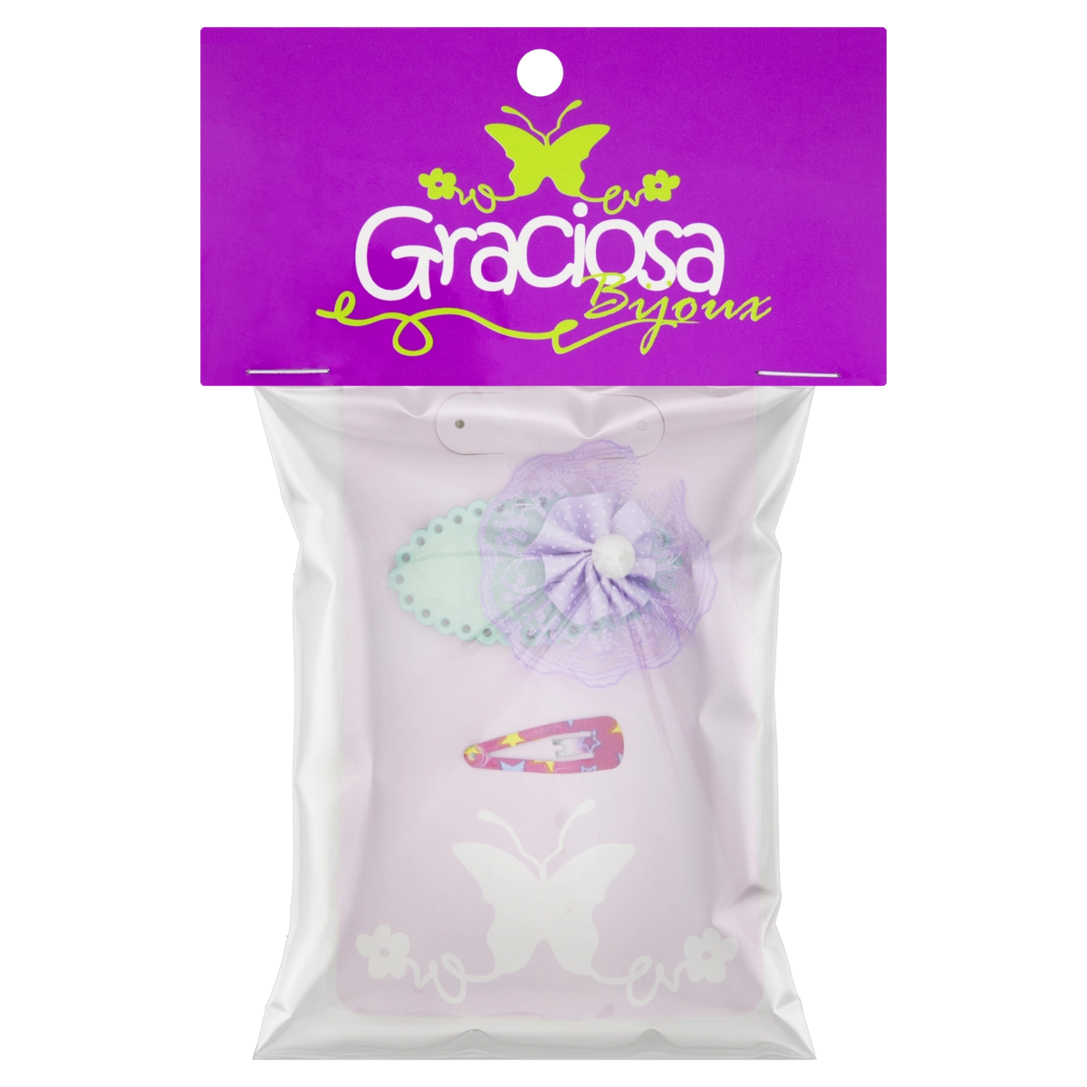 Presilha Infantil Graciosa Bijoux Lilás 2 Unidades