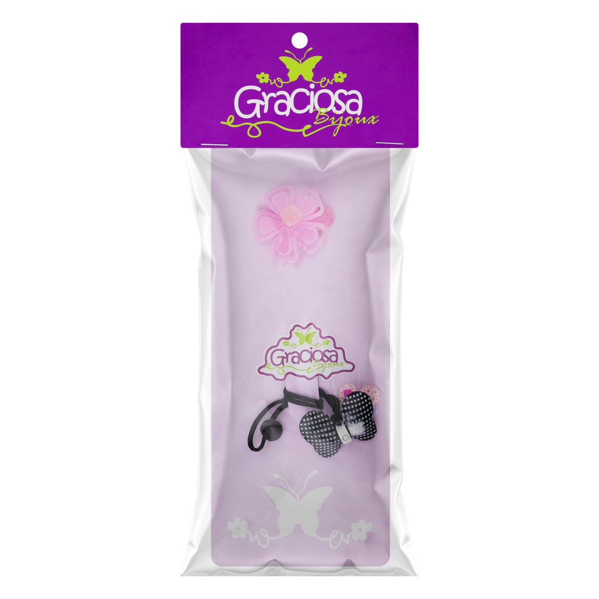 Kit Enfeite Para Cabelo Infantil Graciosa Bijoux Lilás