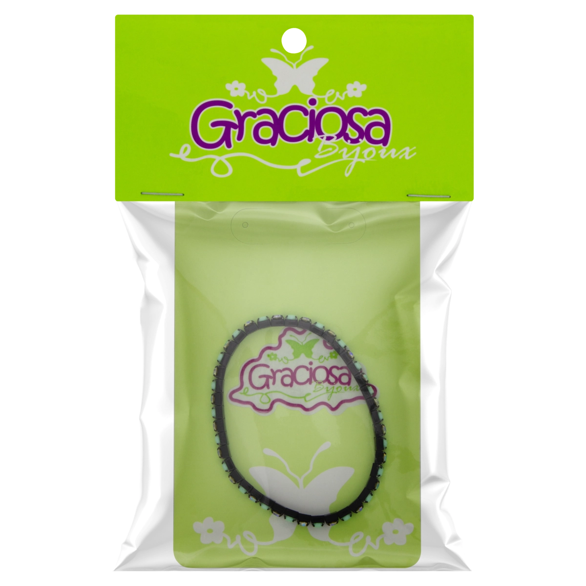 Pulseira Preta Argola Graciosa Bijoux
