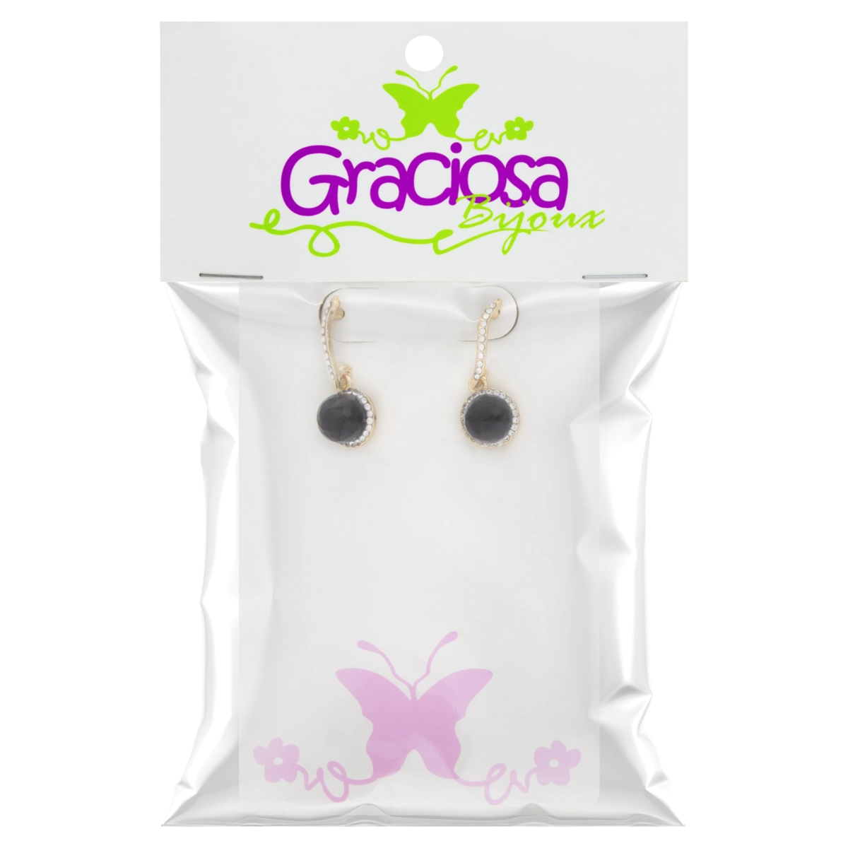 Brinco Dourado E Preto Graciosa Bijoux