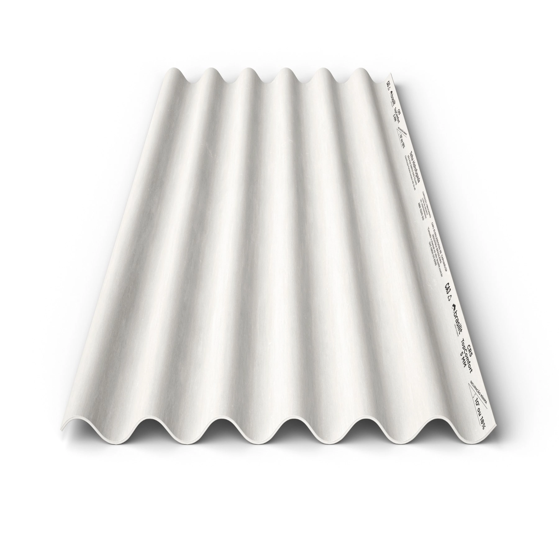 Telha de Fibrocimento TopComfort Térmica 110x244cm 5mm Branco Brasilit