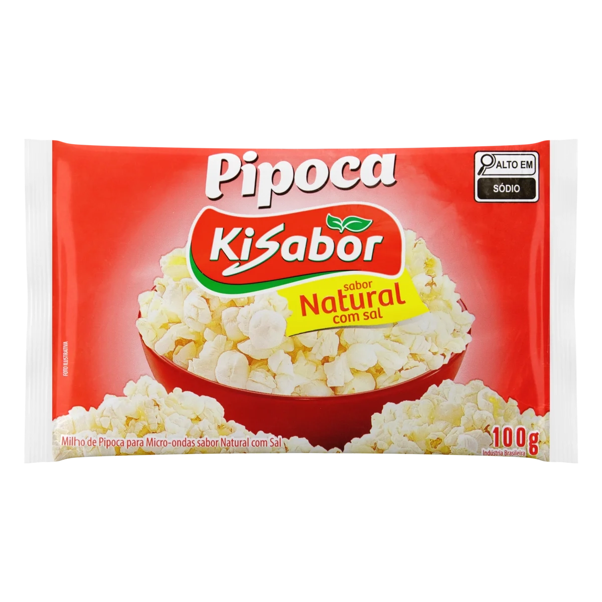 Pipoca Micro Kisabor 100g Natural C/sal