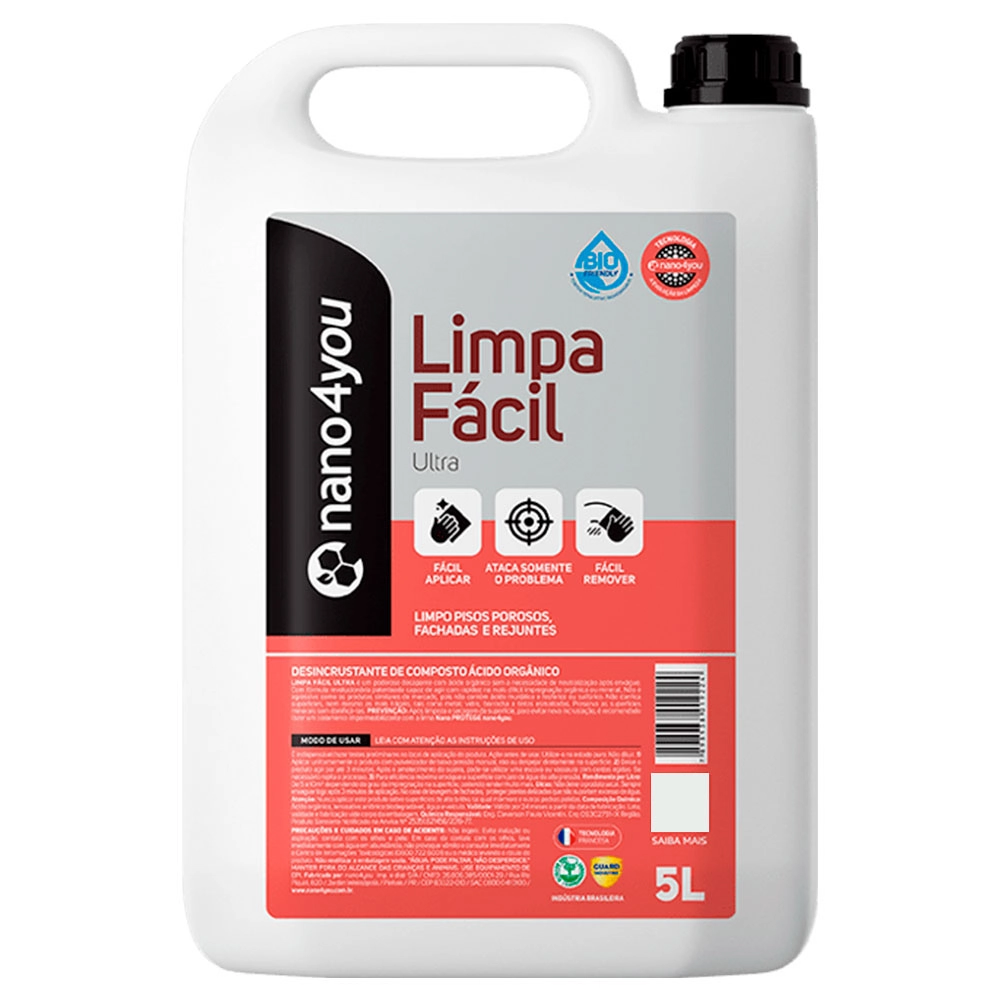 Limpa Fácil Ultra Limpeza De Rejunte E Pisos Porosos 5 Litros - Nano4you