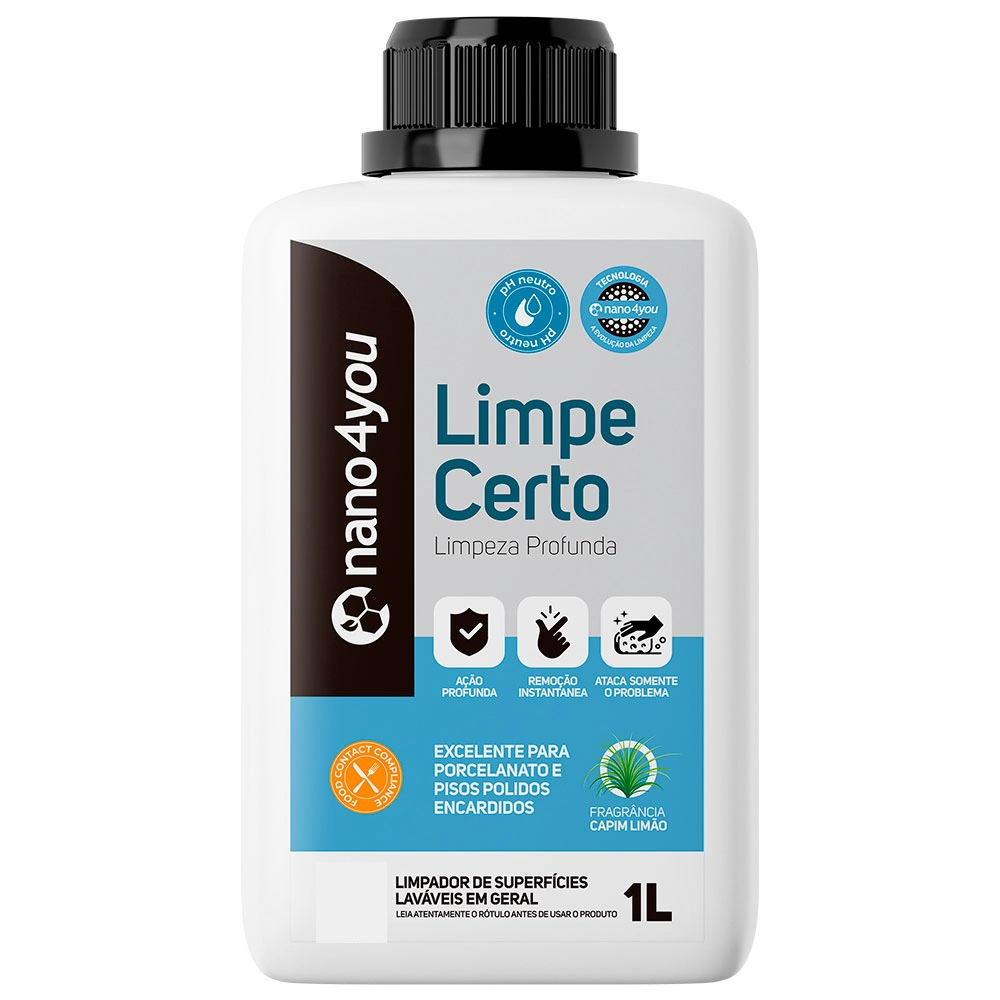 Limpe Certo Limpeza Profunda Porcelanato E Piso Encardido 1 Litro - Nano4you