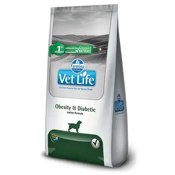Ração Vet Life Obesity Diabetic Para Cães Adultos