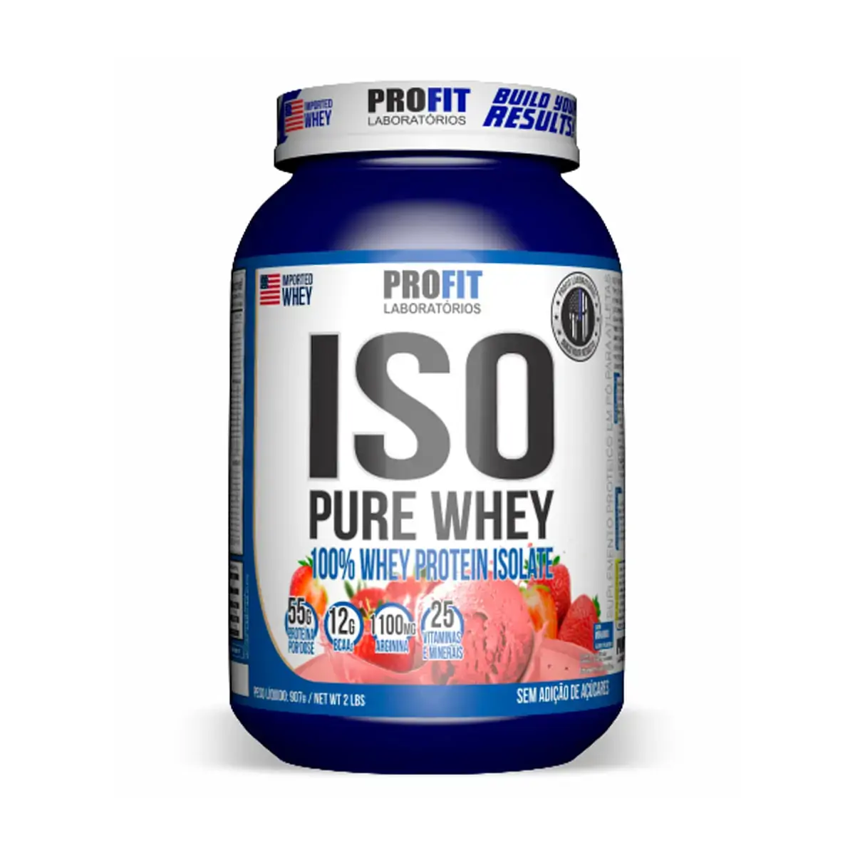 Iso Pure Whey 907g Morango .