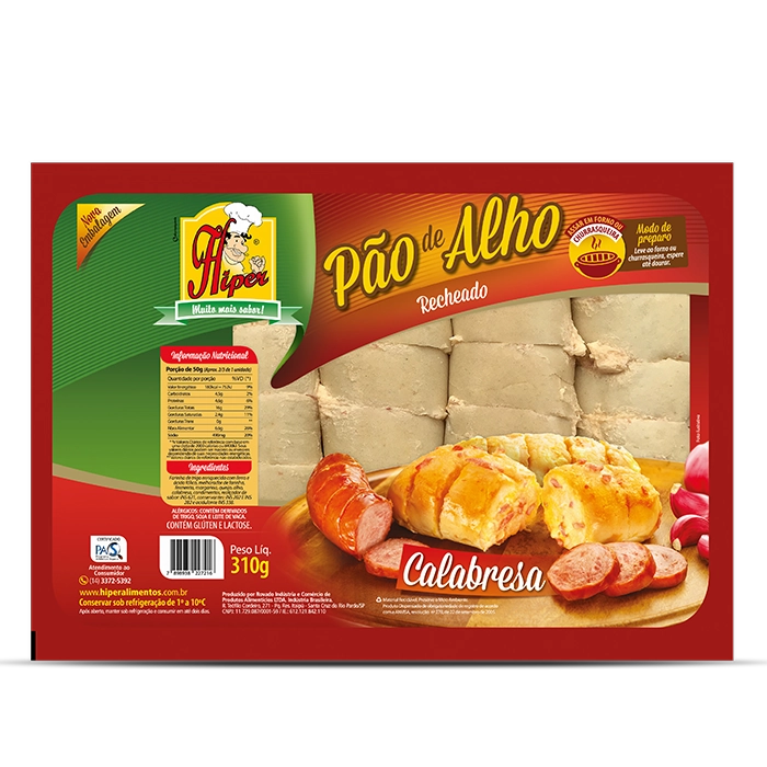 Pão De Alho Recheio Calabresa Hiper Bandeja 310g