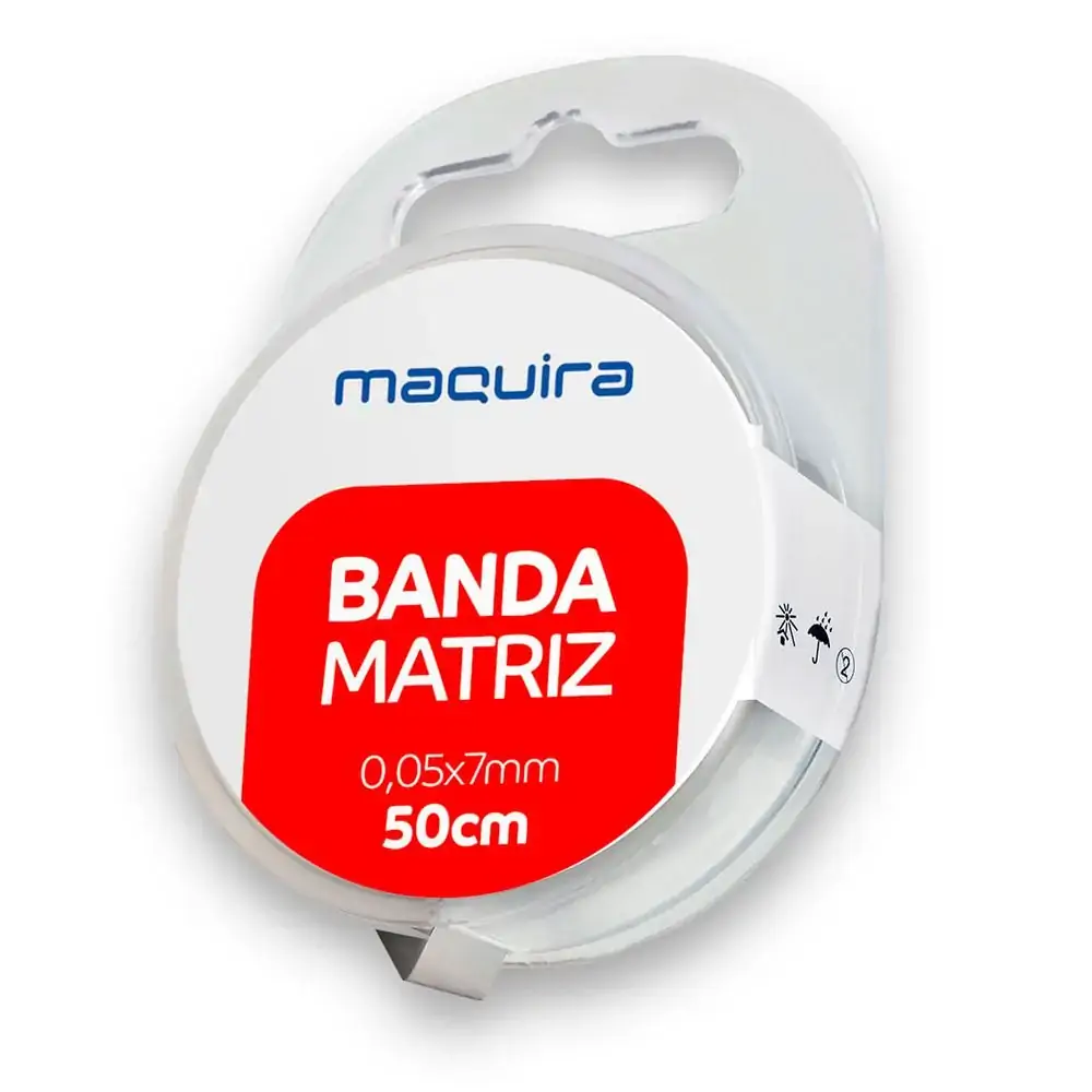 Fita Banda Matriz Metálica - Maquira - 7mm X 0,05mm X 50cm (Cód. 25.4088)