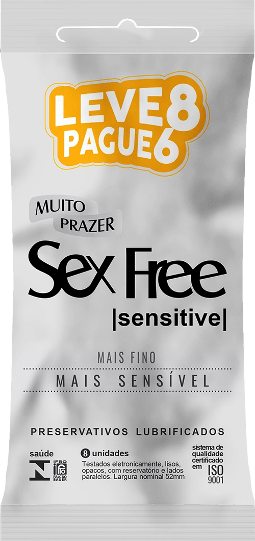 Preservativo Sex Free Sensitive Leve 8 Pague