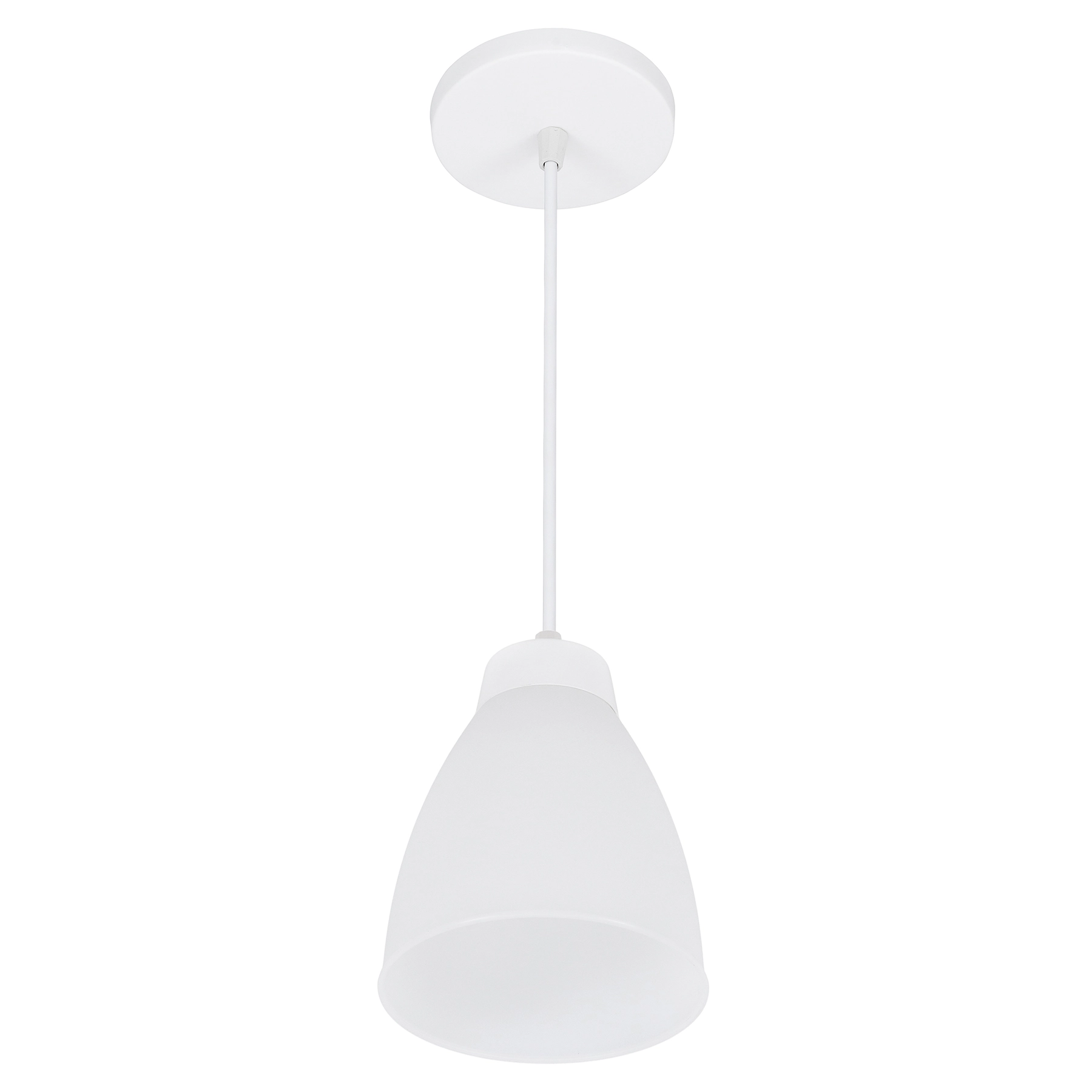Pendente Cone 1 Lâmpada Plástico Branco Basic Luz Vita