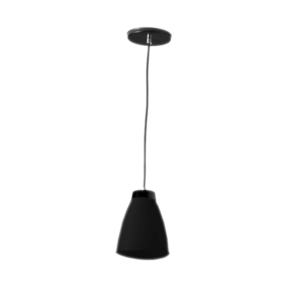 Pendente Cone 1 Lâmpada Plástico Preto Basic Luz Vita