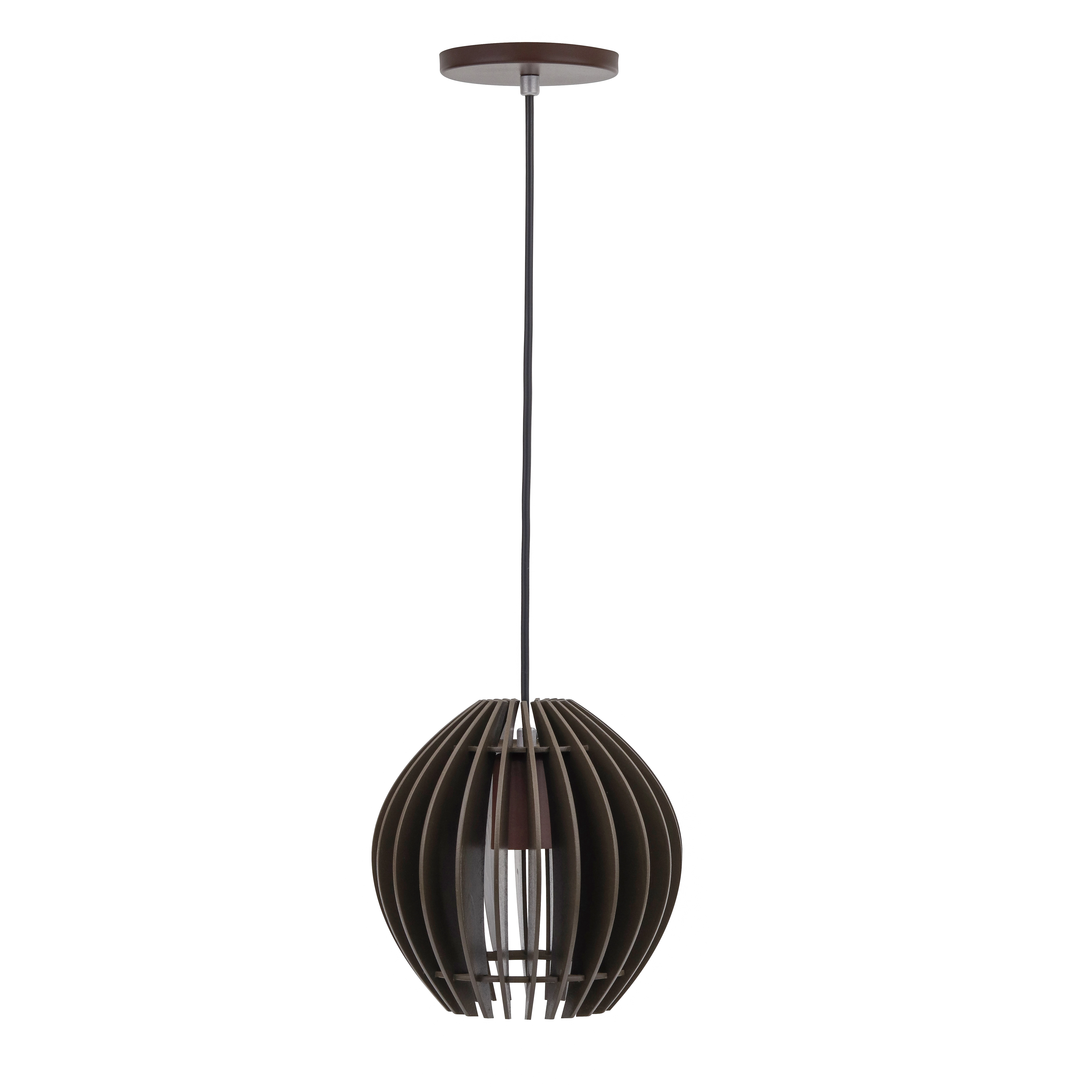 Pendente Esfera 1 Lâmpada Madeira Marrom Orbit Luz Vita