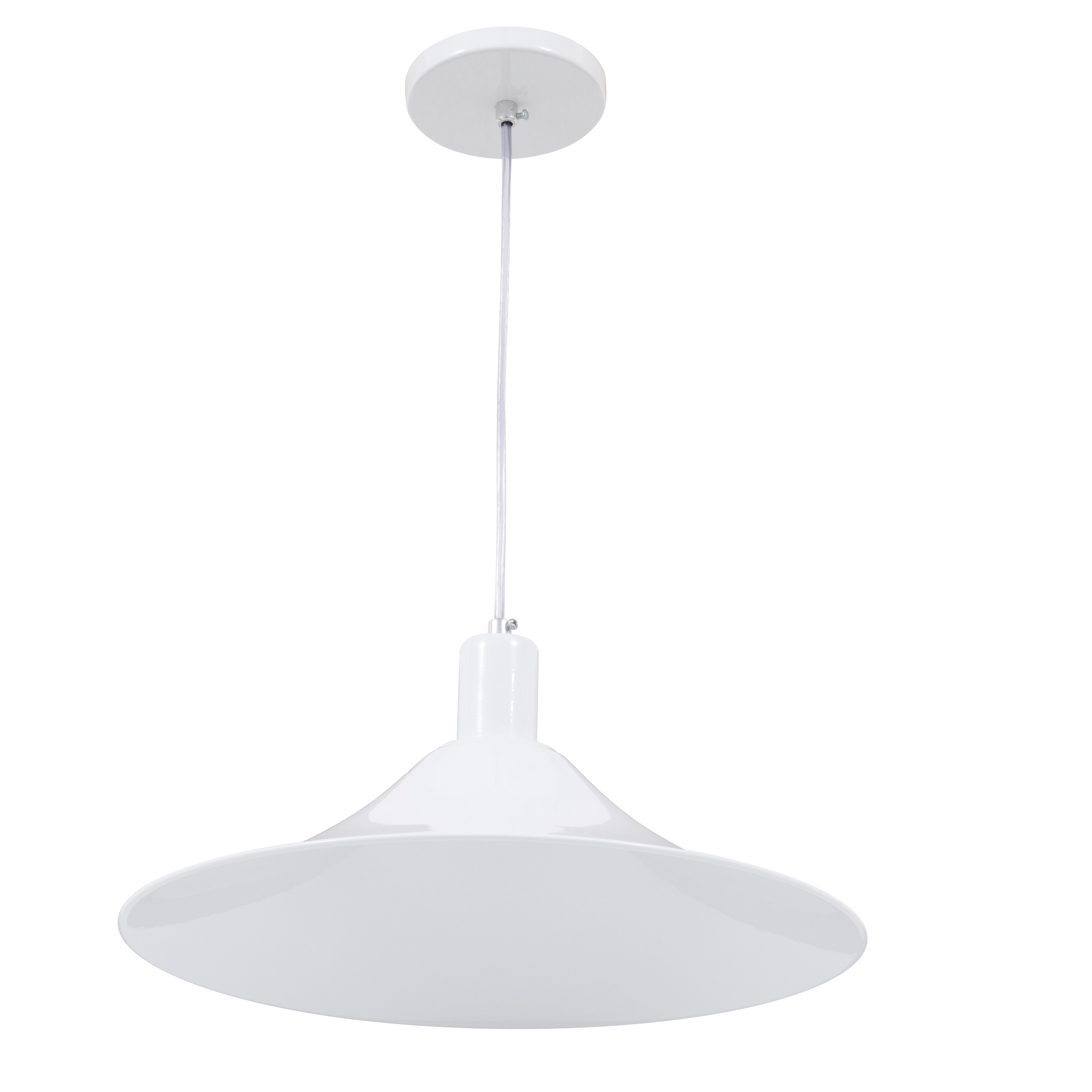 Pendente Redondo 1 Lâmpada Metal Branco Maozi Luz Vita