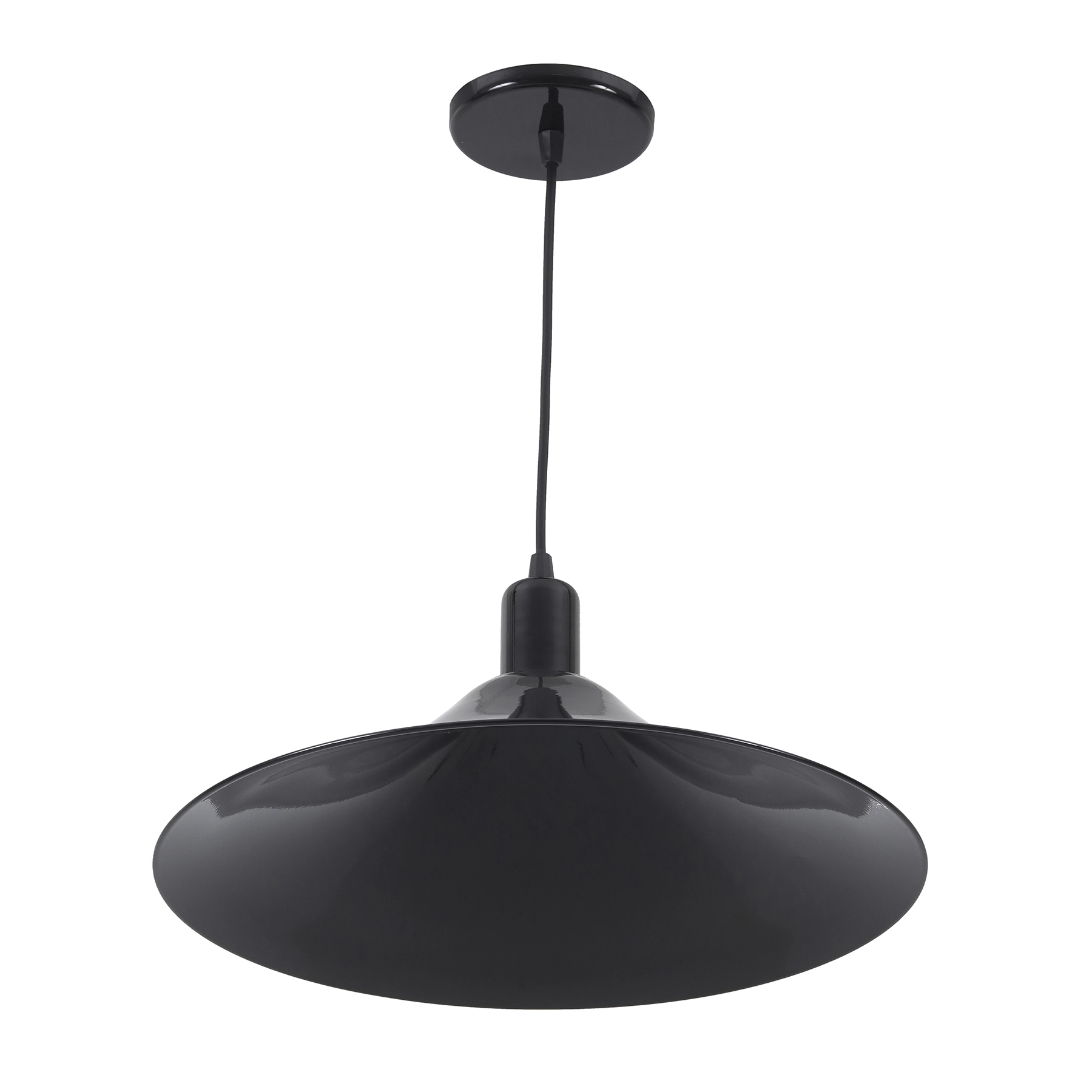 Pendente Redondo 1 Lâmpada Metal Preto Maozi Luz Vita