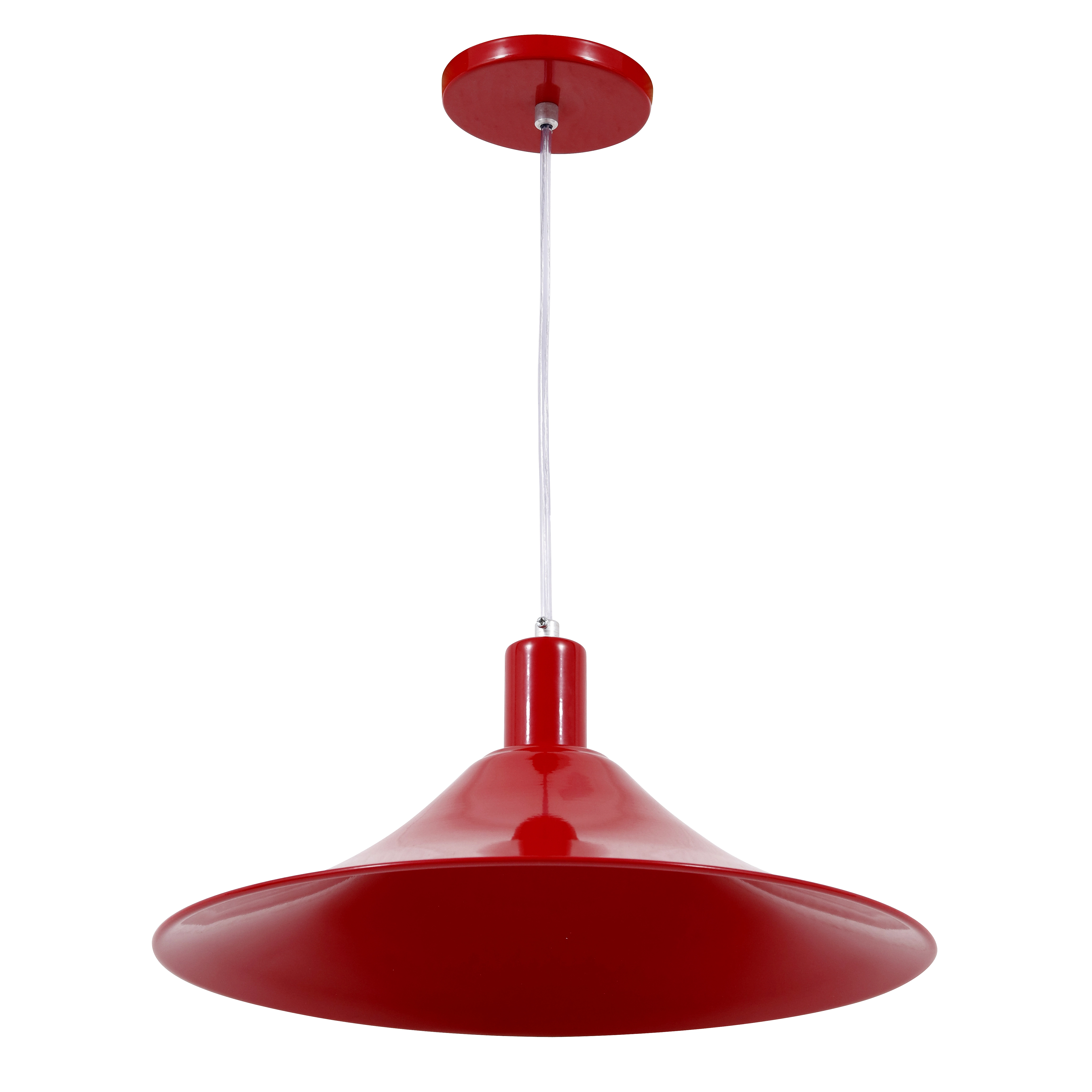 Pendente Redondo 1 Lâmpada Metal Vermelho Maozi Luz Vita