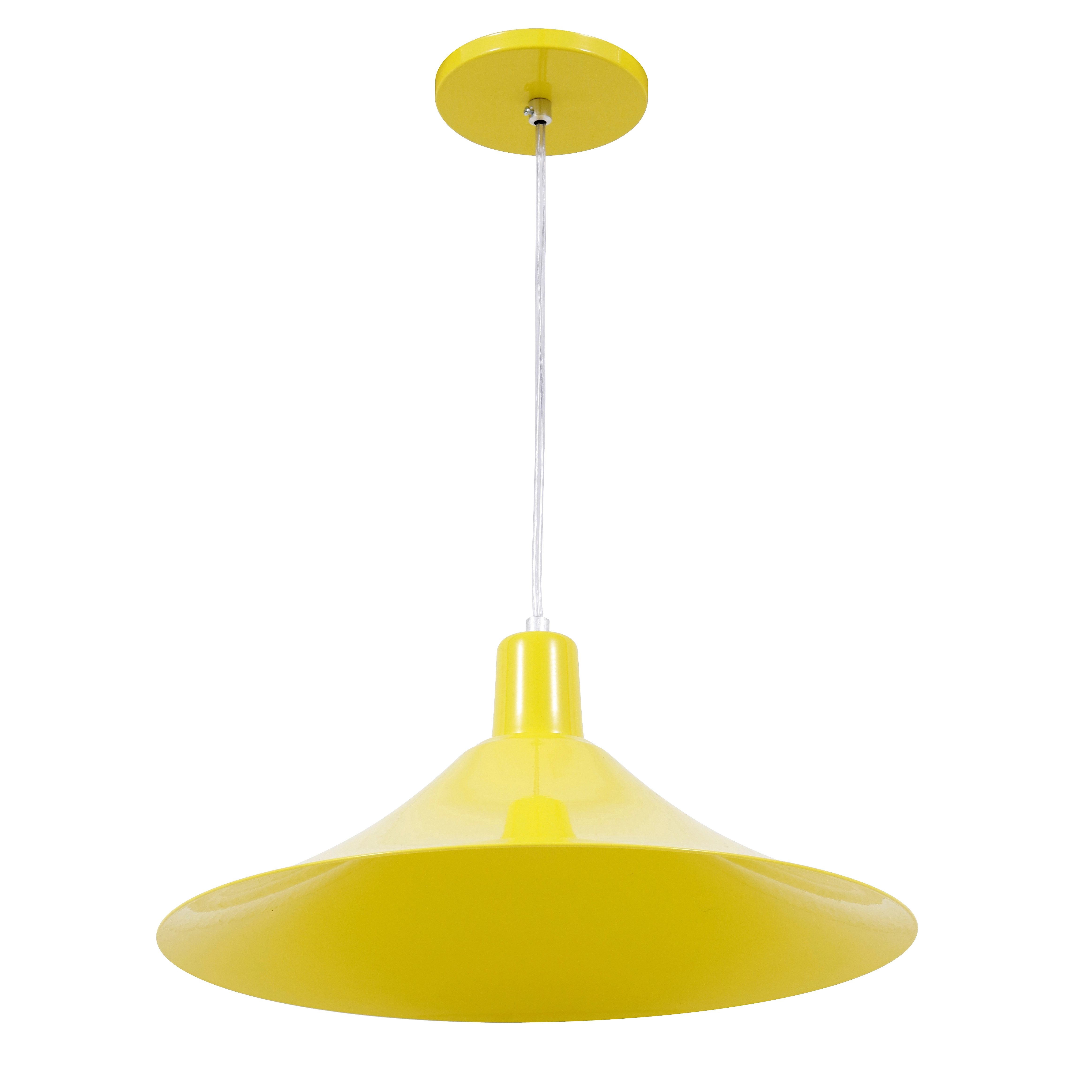 Pendente Redondo 1 Lâmpada Metal Amarelo Maozi Luz Vita