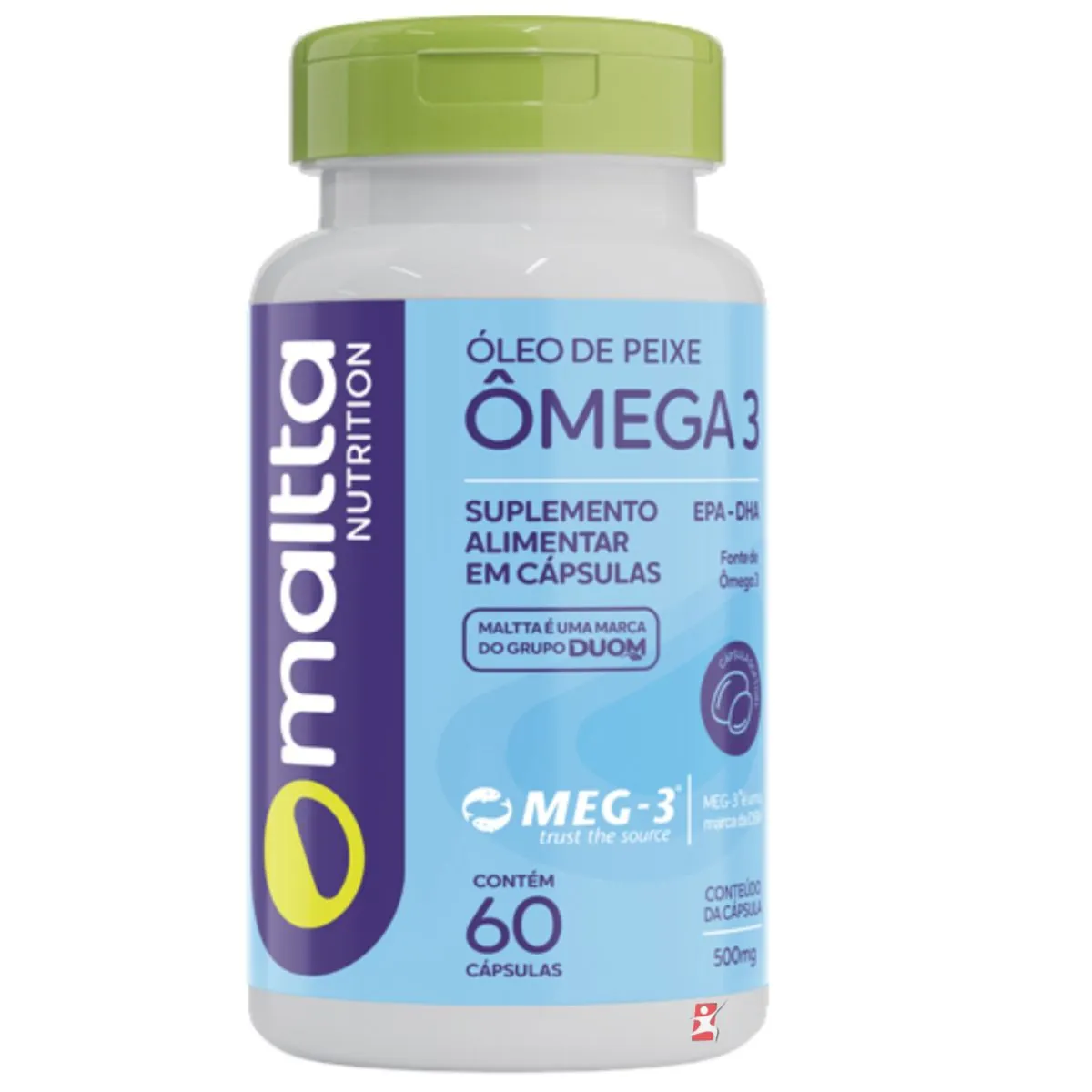 ÔMEGA 3 ULTRA PURIFICADO MEG-3® EPA-DHA 500MG 60 CÁPSULAS SOFTGEL - MALTTA NUTRITION