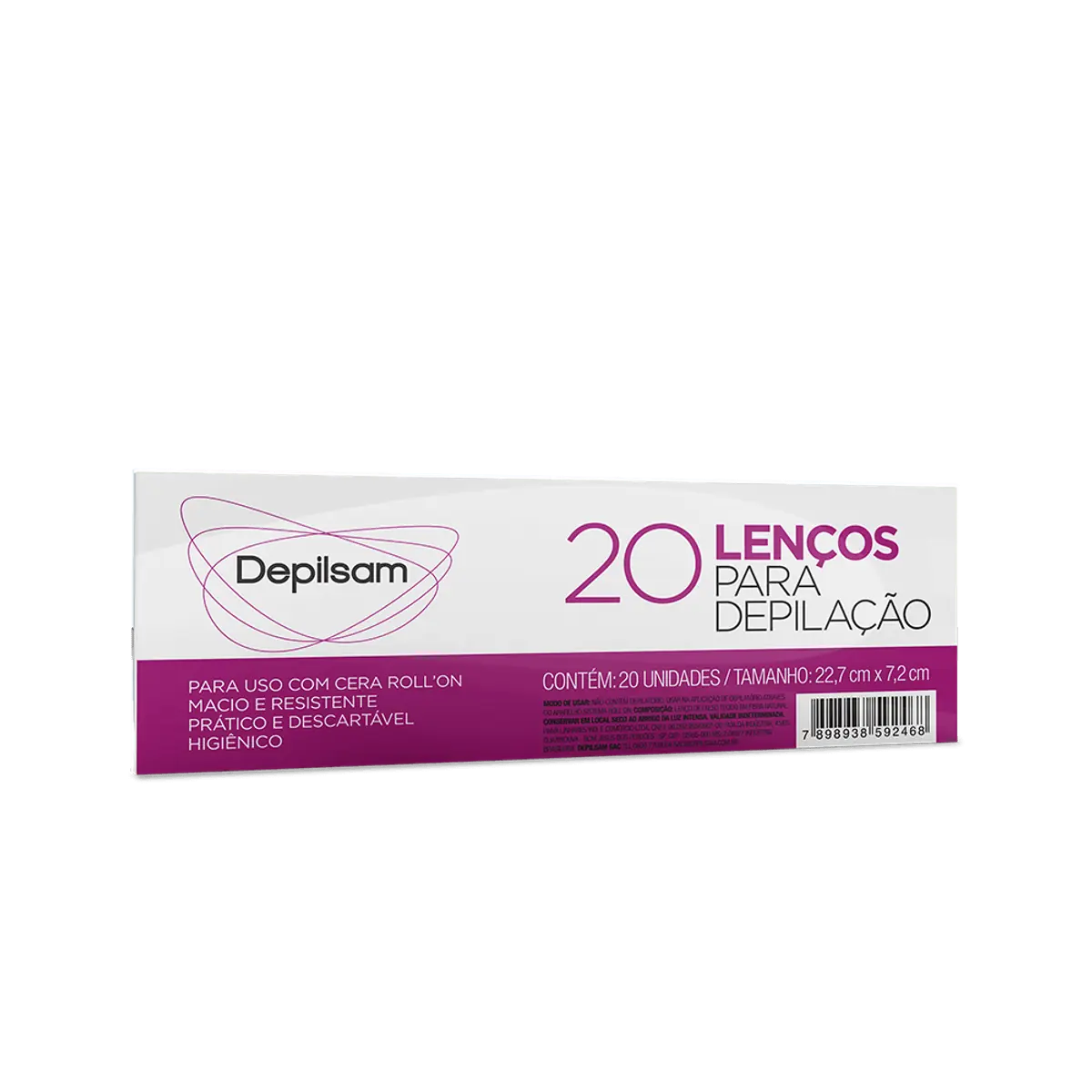 LENÇO PARA DEPILAÇÃO EM FOLHAS DEPILSAM 20 UNIDADES
