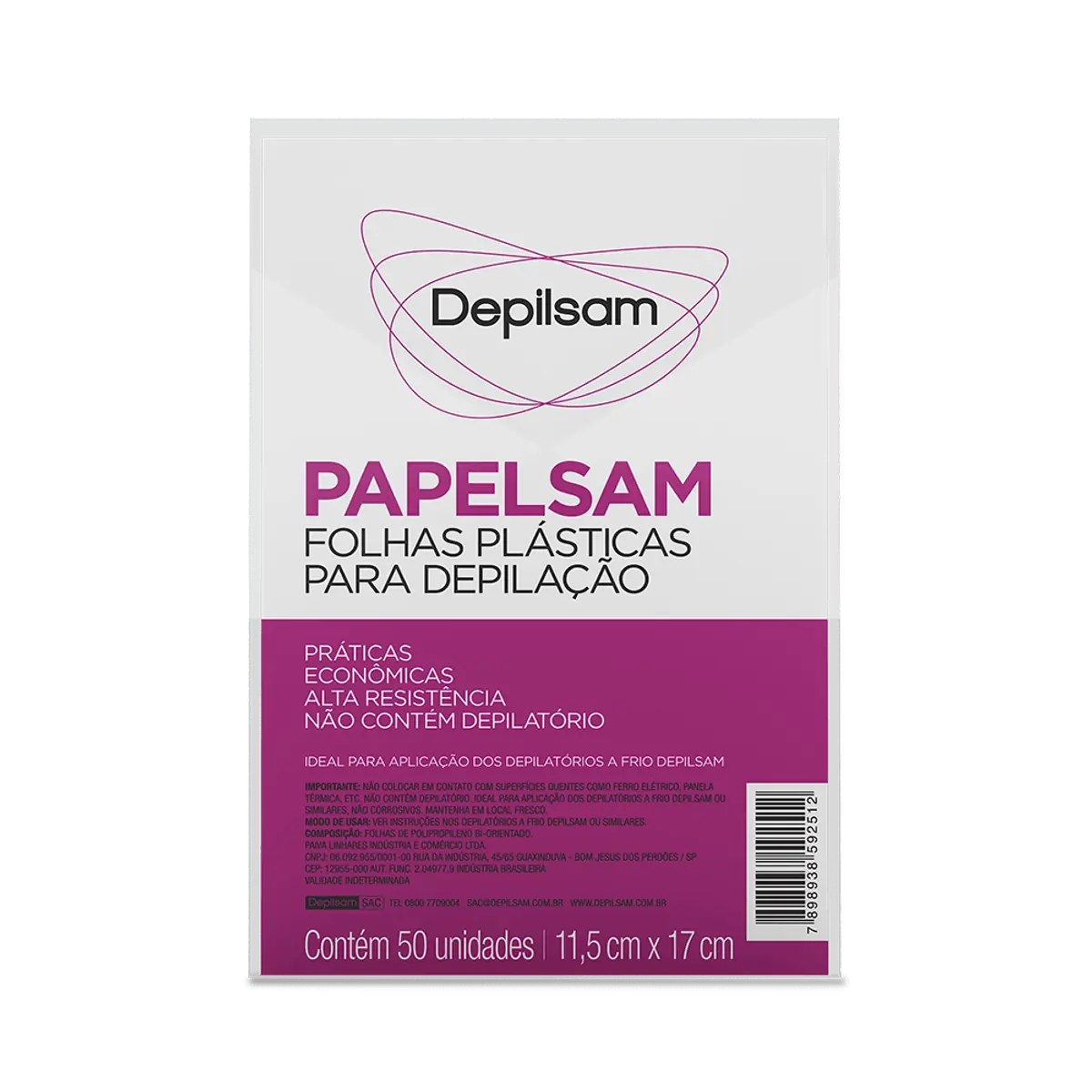 Depilsam Folhas Plast Prot P/depil Papelsan C/24