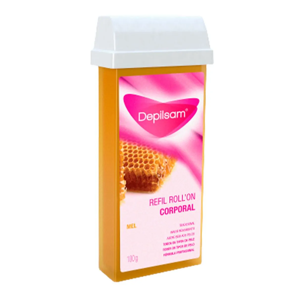 Cera Depilatória Depilsam Mel Roll-On Corporal Refil Com 100g