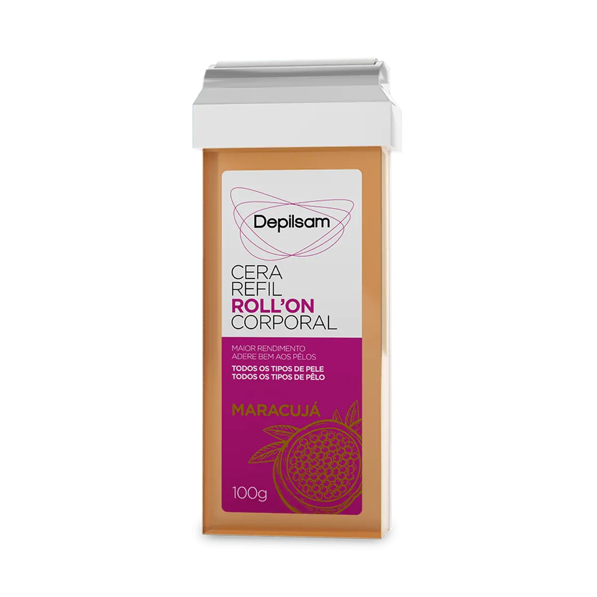 Depilsam Cera Depilatório em Roll -On Maracúja Refil 100 g