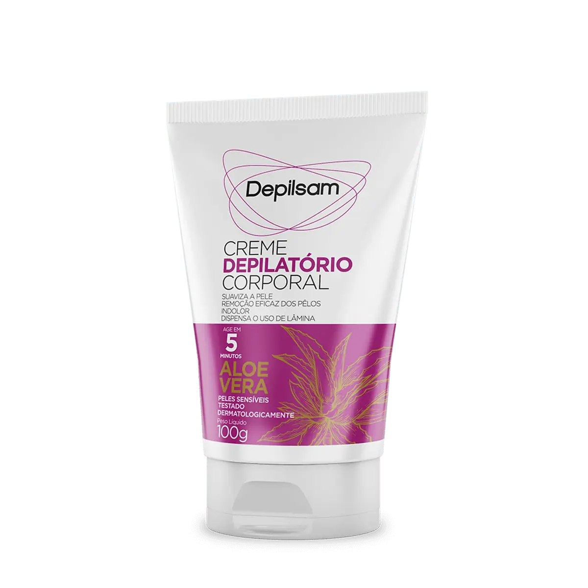 Creme Depilatório Corporal Aloe Vera Pele Sensível Depilsam Bisnaga 100g