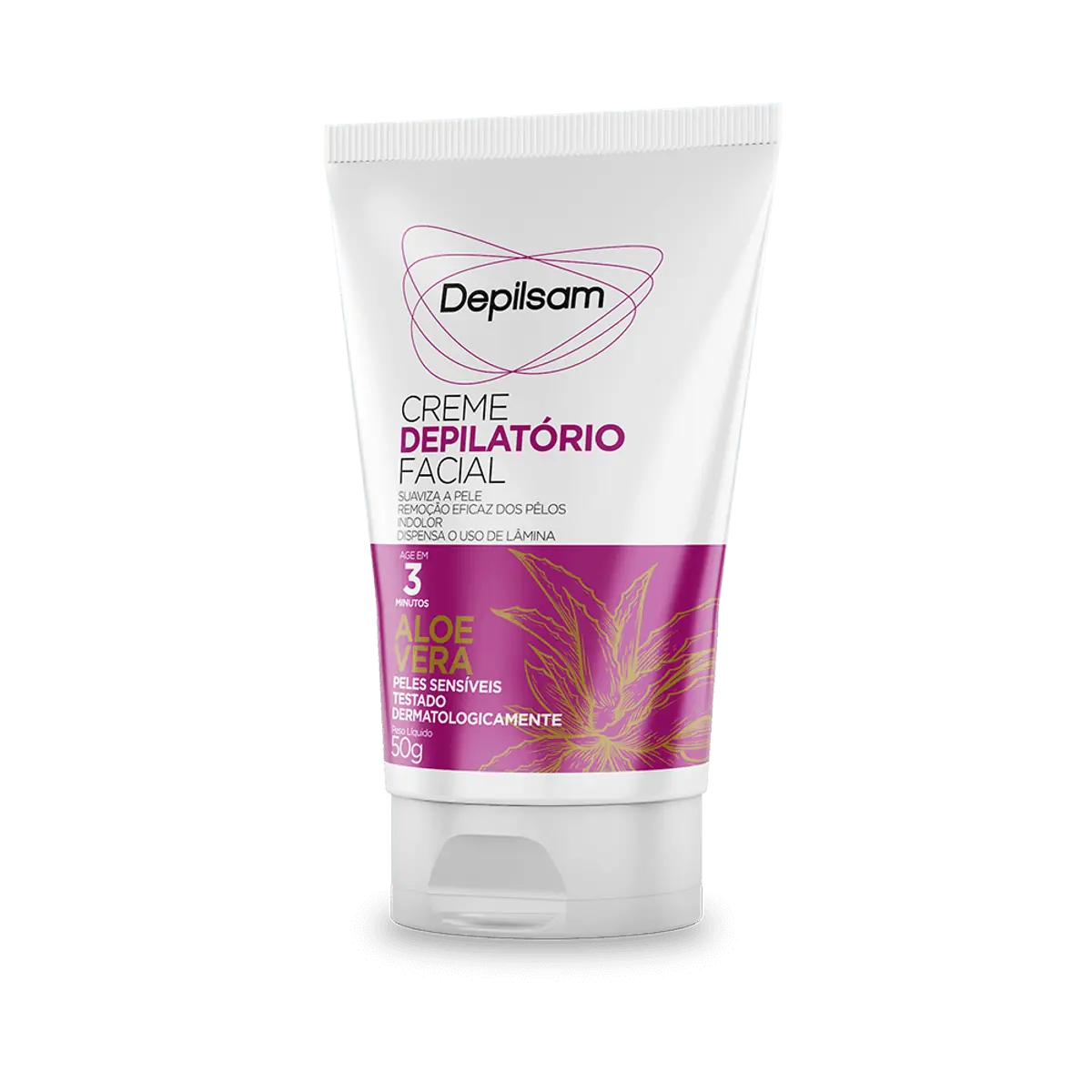 Creme Depilatório Facial Aloe Vera Pele Sensível Depilsam Bisnaga 50g