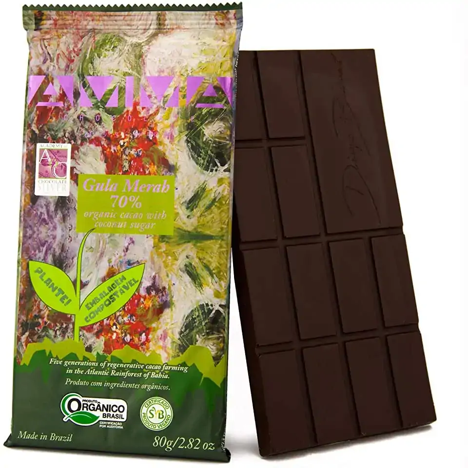 Barra De Chocolate Orgânico Gula Merah 70 Amma 1