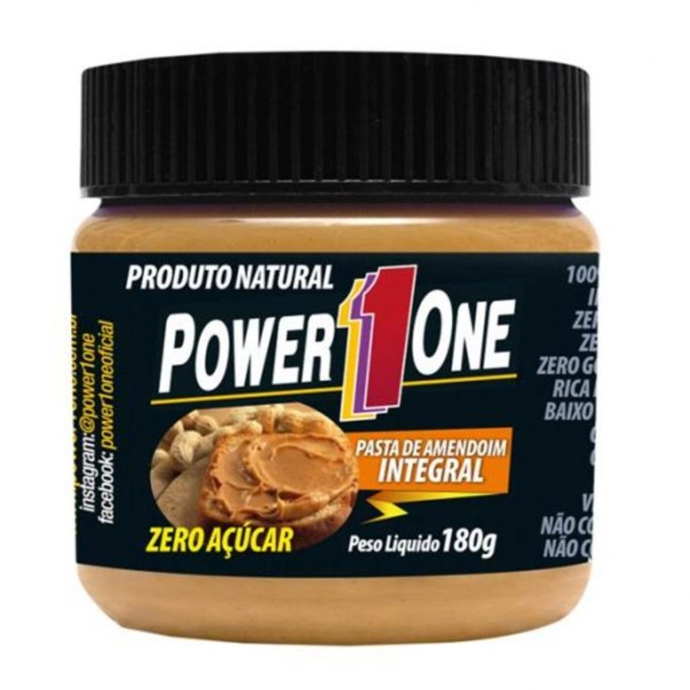 Pasta Amendoin Integral Zero Acucar 180g Power One