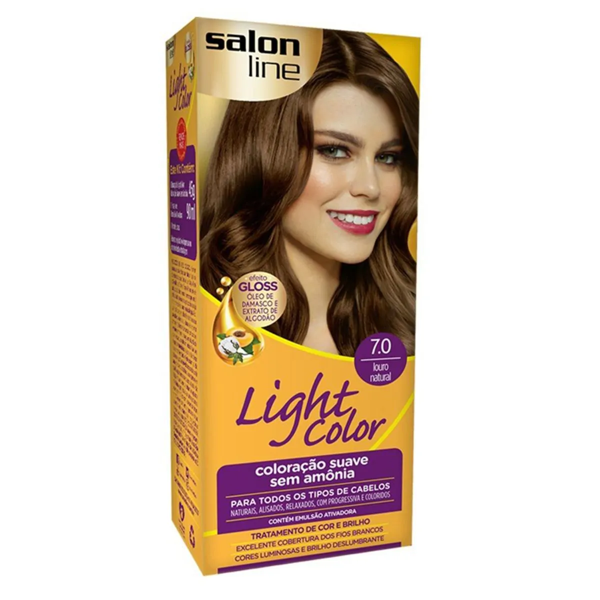 Tintura Ligth Color Sem Amônia 7.0 Louro Natural