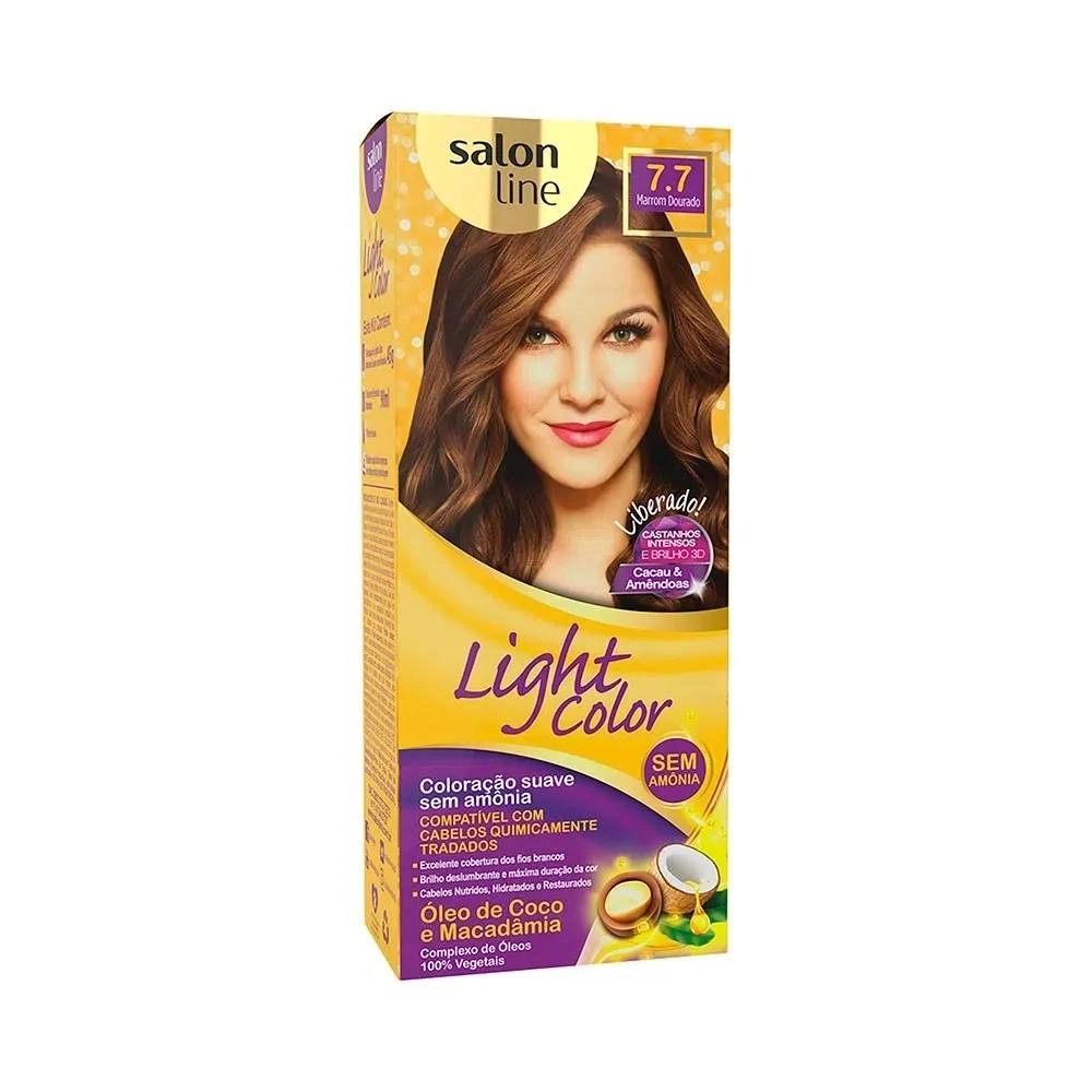 Coloração suave Light Color 7.7 Marrom Dourado Salon Line