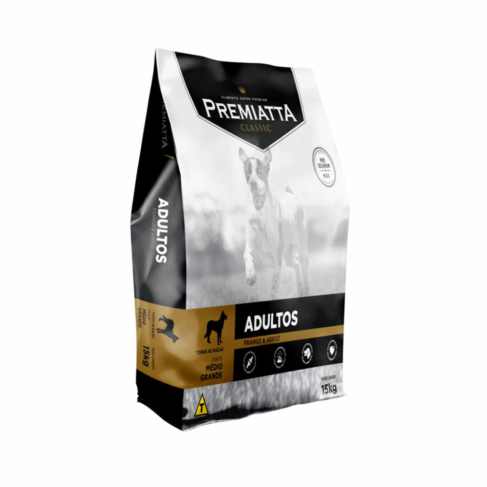 Ração Premiatta Classic Frango e Arroz para Cães Adultos de Raças Médias e Grandes - Gran Premiatta (15 kg)