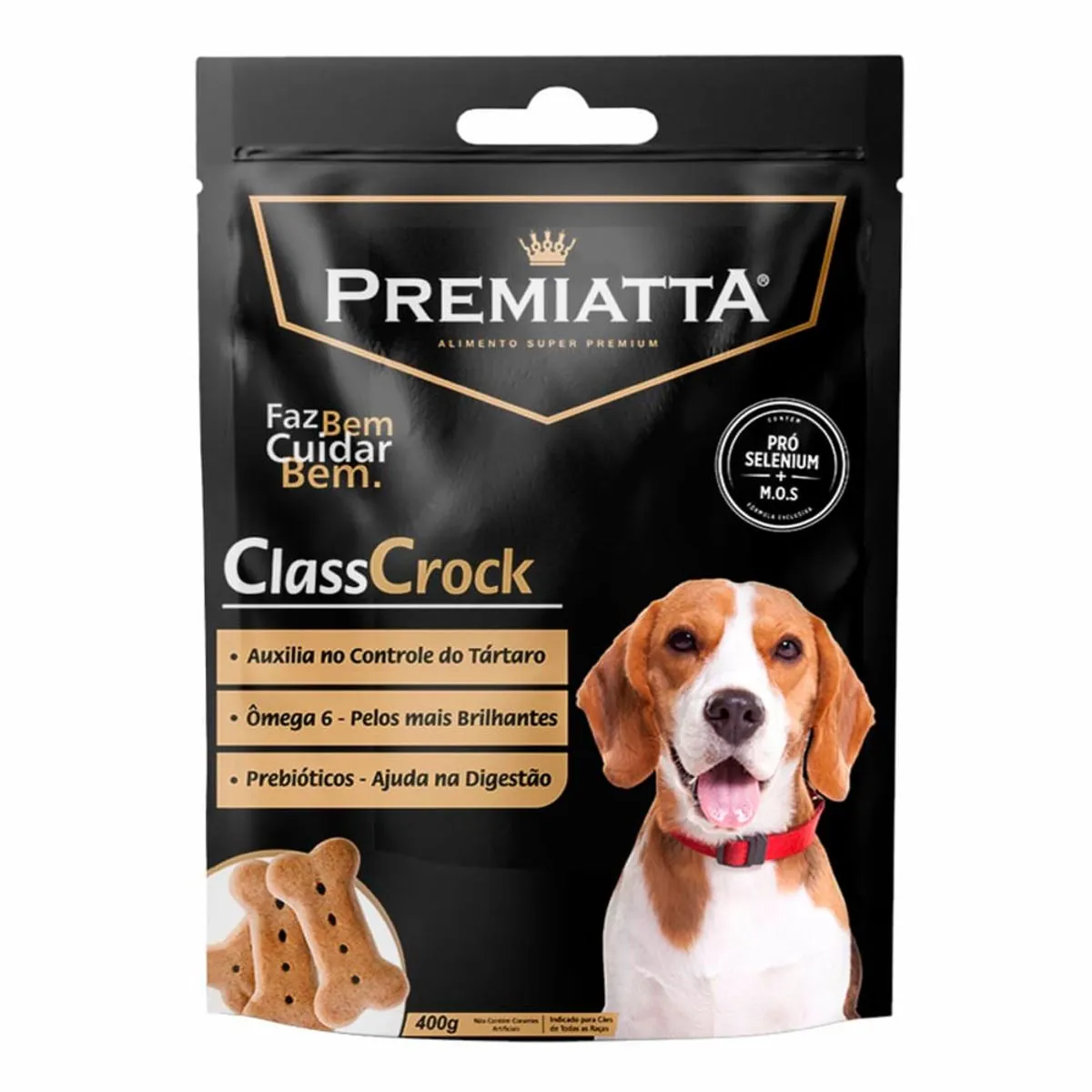 Biscoito Premiatta ClassCrock para Cães Adultos e Filhotes de todas as raças - Gran Premiatta (400g)