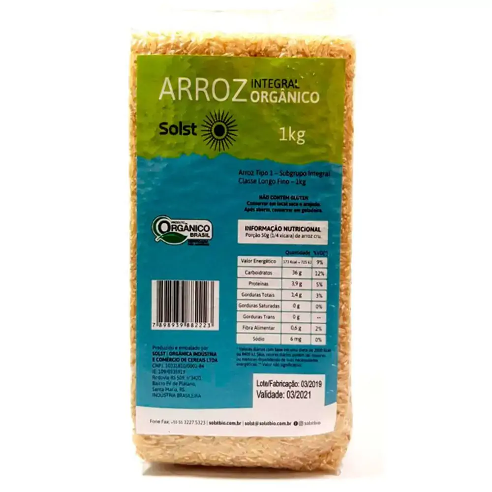 Arroz Integral Organico Tipo 1 Solst