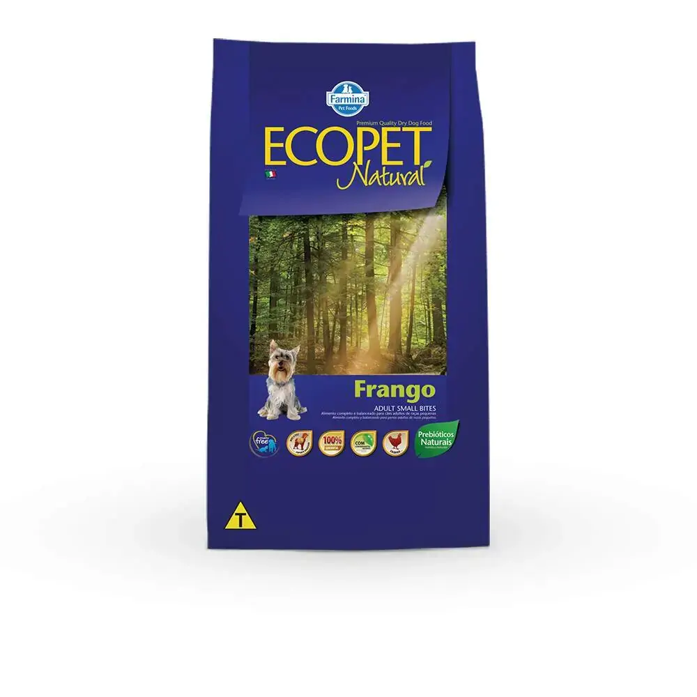 Ração Ecopet Para Cães Adultos Raças Pequenas Sabor Frango