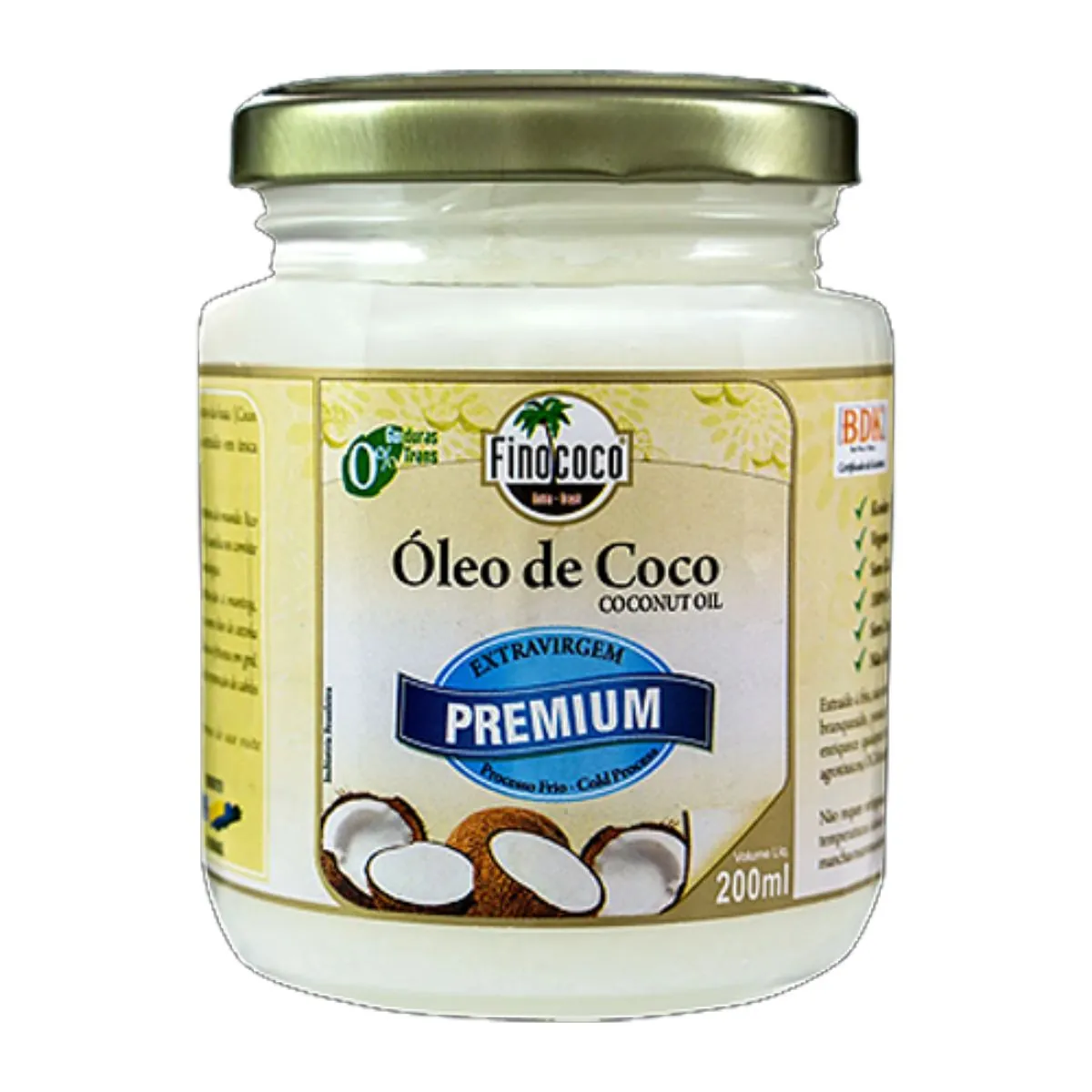 óleo De Coco Extravirgem Premium 200ml