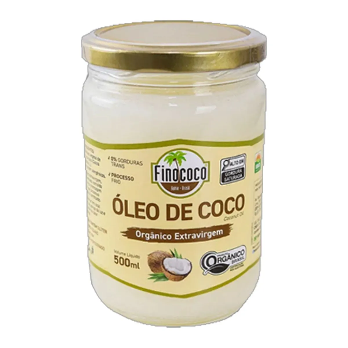 óleo De Coco Extravirgem Orgânico 500ml