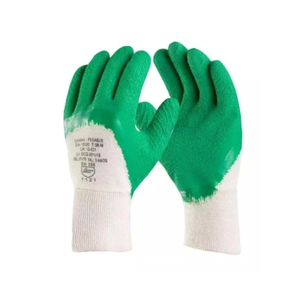 Luva Malha Nitrilon Verde Anti Derrapante Danny