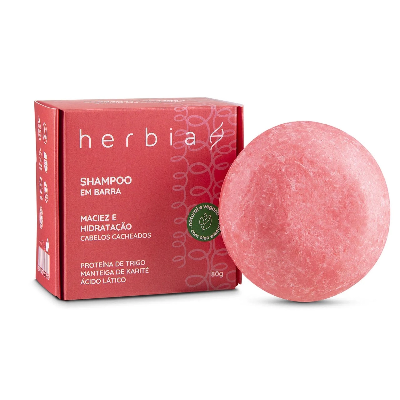 Shampoo Em Barra Para Cabelos Cacheados Herbia 80g