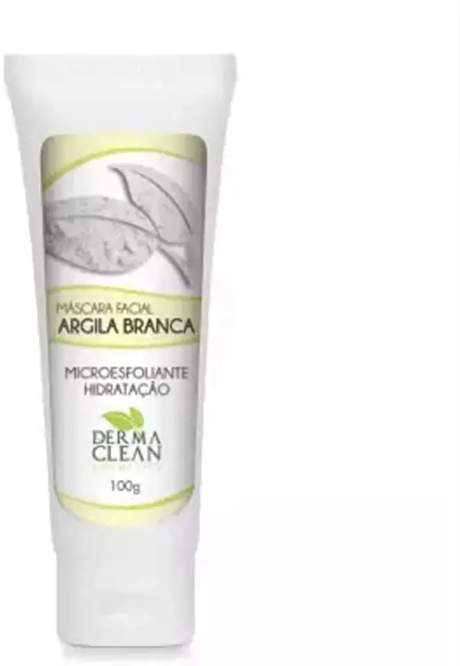 Máscara Facial De Argila Branca Derma Clean 100g