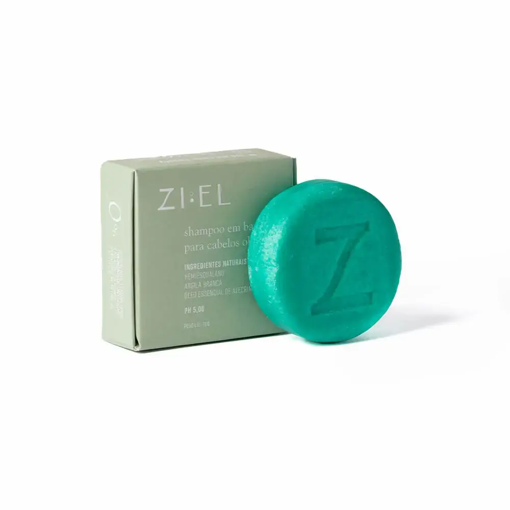 Shampoo em Barra Natural para Cabelos Oleosos 70g - Ziel Cosmetics