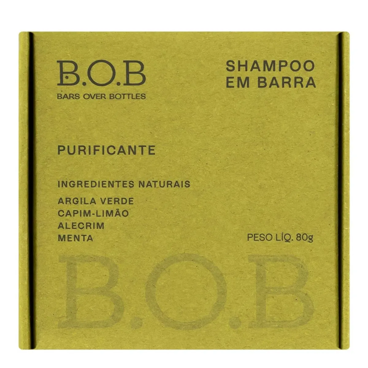 Shampoo Purificante Barra B.o.b Caixa 80g