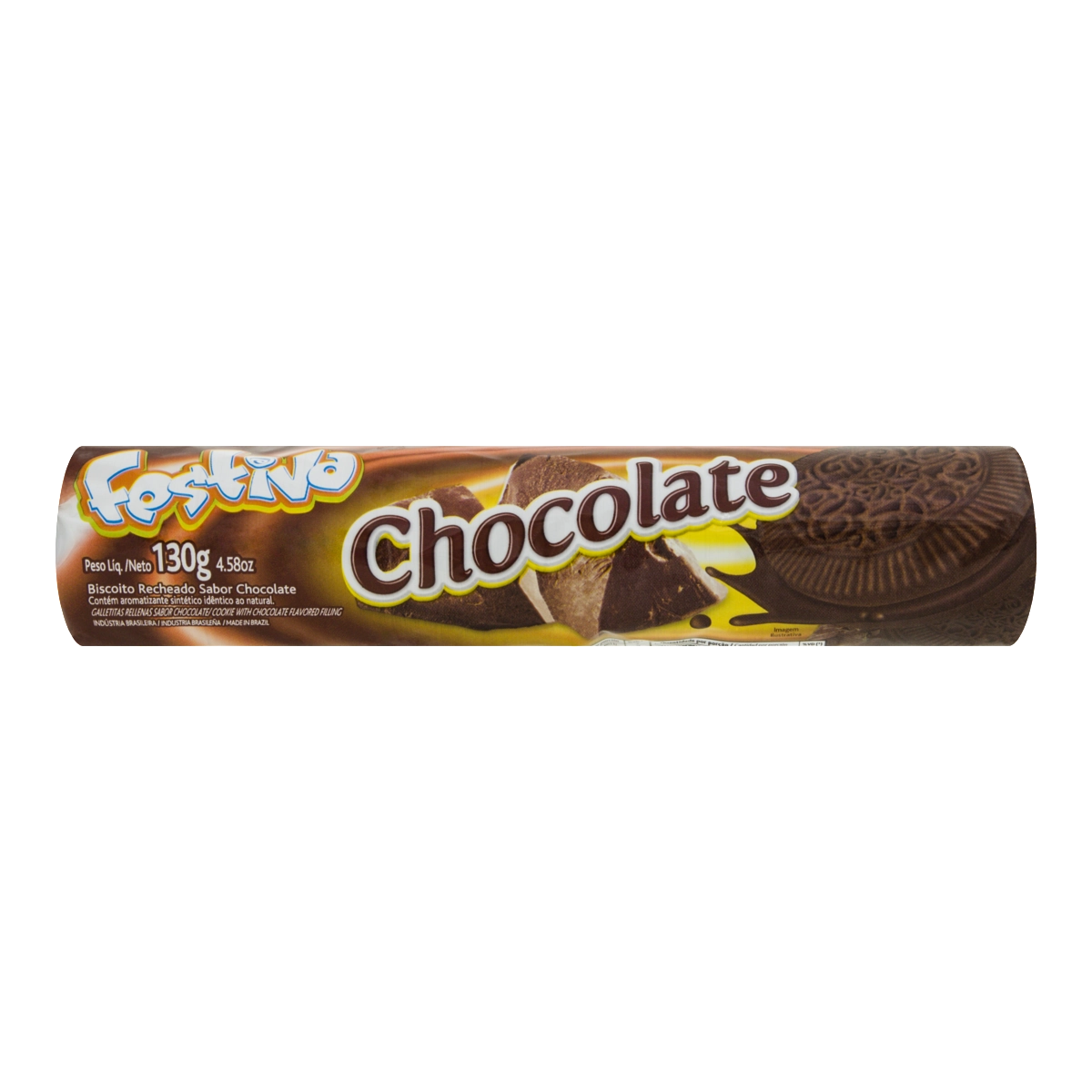 Biscoito Recheado Chocolate Festiva Pacote 130g