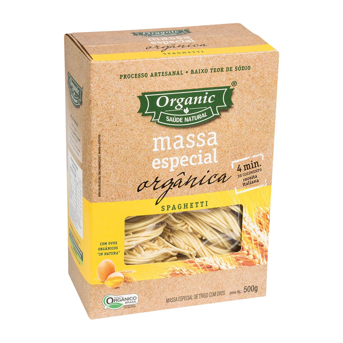 Macarrão Com Ovos Orgânico Espaguete Organic Caixa 500g