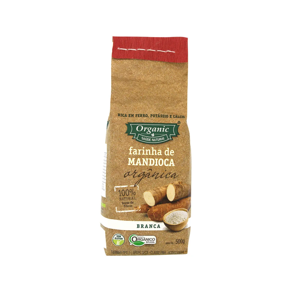 Farinha de Mandioca Branca Orgânica ORGANIC Pacote 500g
