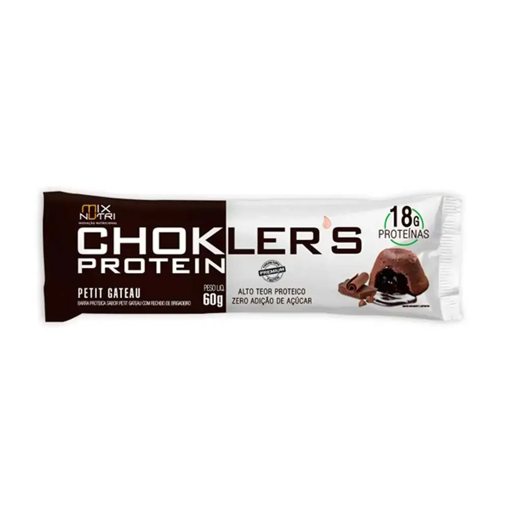 Barra De Proteína Petit Gateau Cobertura Chocolate Mix Nutri Choklers Pacote 60g