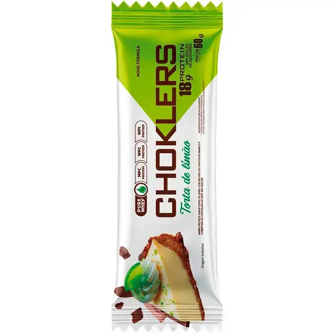 Barra De Proteína Torta De Limão Cobertura Chocolate Ao Leite Mix Nutri Choklers Pacote 60g