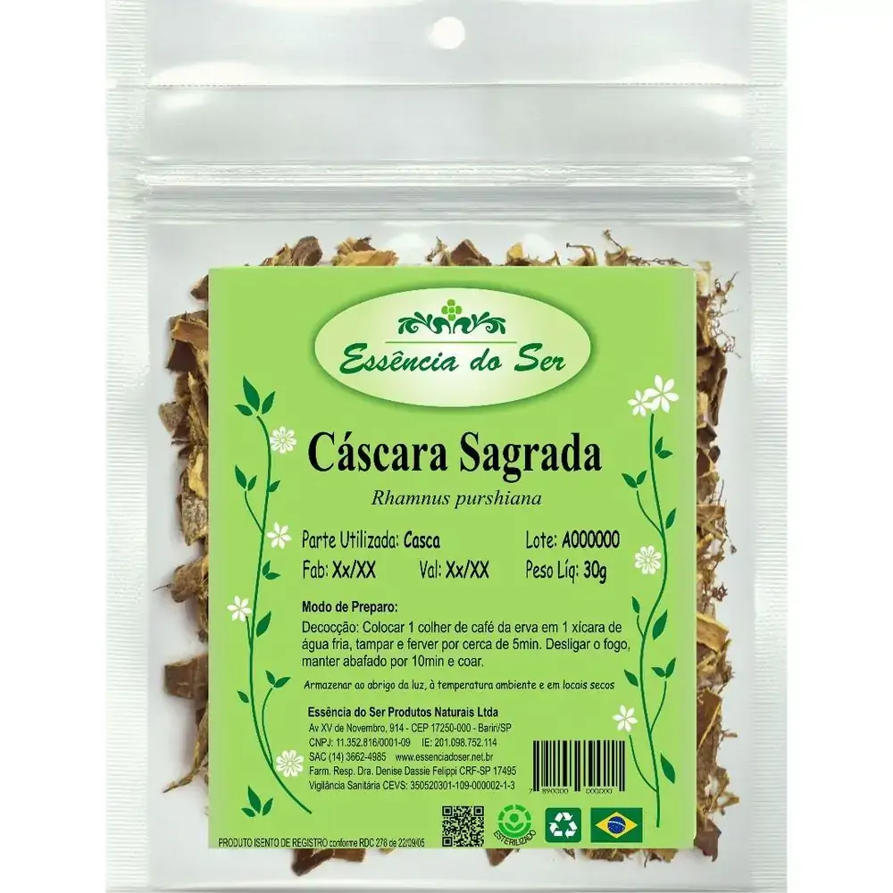 Cascara Sagrada 30g Essencia Do Ser Fitoterápicos