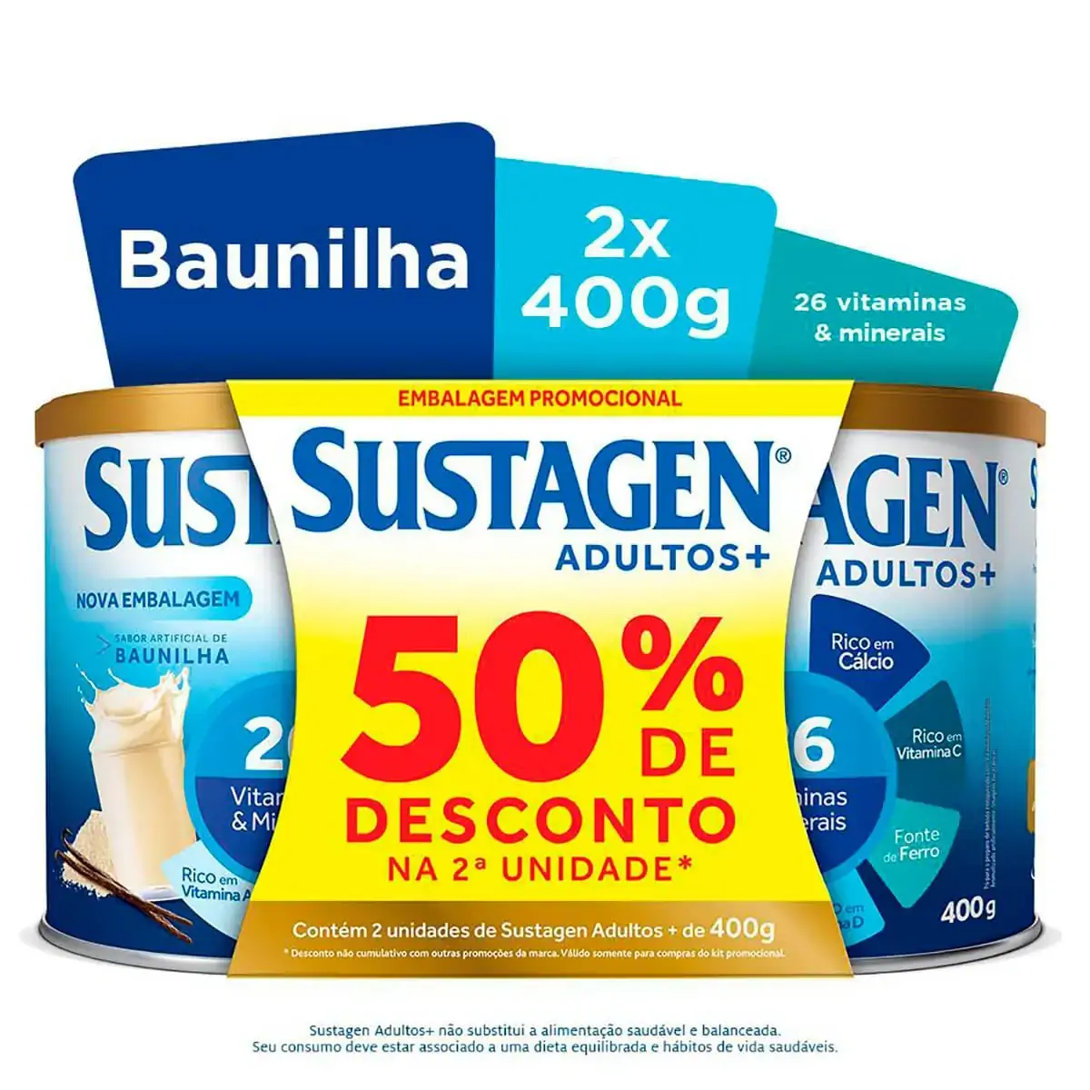 Po Nutricional Sustagen 2x400g Lt 50 Na 2un Baun